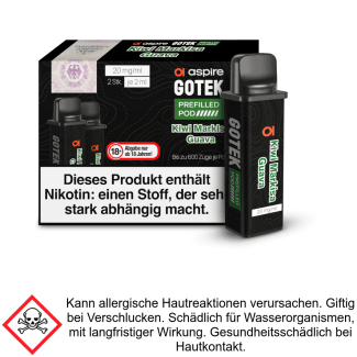 GoTek Liquid Pod Kiwi Markisa Guava 20 mg/ml (2 Stück) - Aspire