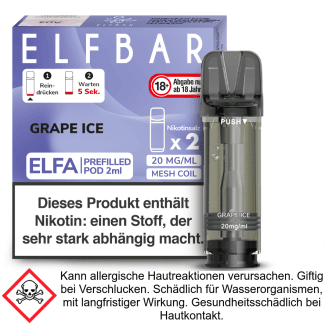 Grape Ice 20 mg/ml Elfbar - Elfa Pod (2 Stück pro Packung)