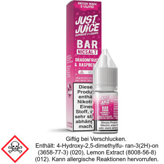 Just Juice - Bar - Dragonfruit & Raspberry - Nikotinsalz Liquid 20 mg/ml