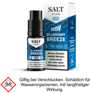 Liquid Blueberry Breeze 20 mg/ml Nikotinsalz - Salt Club 5000