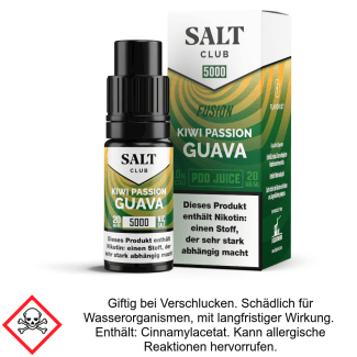 Liquid Kiwi Passion Guava 20 mg/ml Nikotinsalz - Salt Club 5000