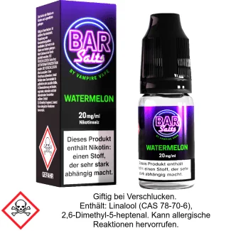 Liquid Watermelon Bar Salts 20 mg/ml Nikotinsalz - Vampire Vape
