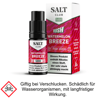 Liquid Watermelon Breeze 20 mg/ml Nikotinsalz - Salt Club 5000