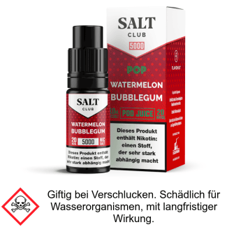 Liquid Watermelon Bubblegum 20 mg/ml Nikotinsalz - Salt Club 5000