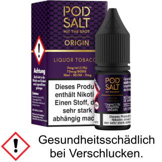 Pod Salt Origin - Liquor Tobacco - Nikotinsalz Liquid 11 mg/ml
