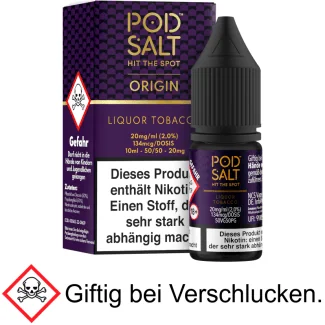 Pod Salt Origin - Liquor Tobacco - Nikotinsalz Liquid 20 mg/ml