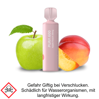 Pura 600 Apple Peach 20 mg/ml - Einweg E-Zigarette