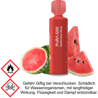 Pura 600 Watermelon 20 mg/ml - Einweg E-Zigarette