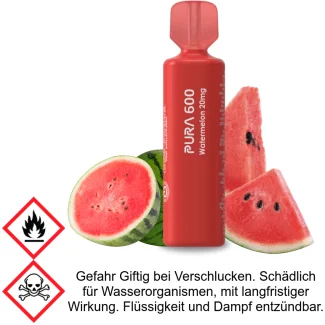 Pura 600 Watermelon 20 mg/ml - Einweg E-Zigarette