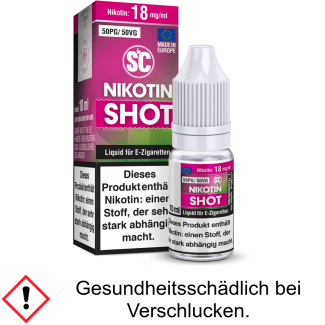 SC - 10ml Nikotin Shot 50PG/50VG 18 mg/ml