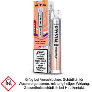 SKE - Crystal Bar Einweg E-Zigarette - Honey Melon 20 mg/ml