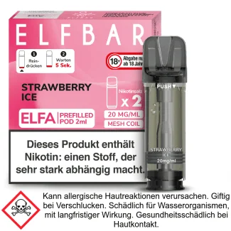Strawberry Ice 20 mg/ml Elfbar - Elfa Pod (2 Stück pro Packung)