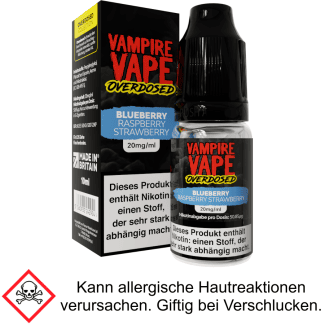 Vampire Vape - Overdosed - Blueberry Raspberry Strawberry - Nikotinsalz Liquid 20 mg/ml