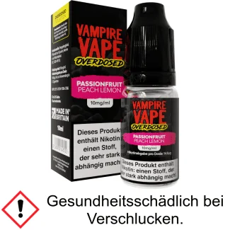 Vampire Vape - Overdosed - Passionfruit Peach Lemon - Nikotinsalz Liquid 10 mg/ml
