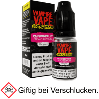 Vampire Vape - Overdosed - Passionfruit Peach Lemon - Nikotinsalz Liquid 20 mg/ml