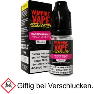 Vampire Vape - Overdosed - Passionfruit Peach Lemon - Nikotinsalz Liquid 20 mg/ml