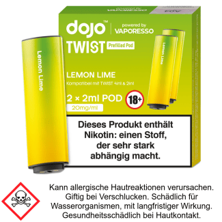 Vaporesso - Dojo - Twist Pod Lemon Lime 20 mg/ml (2 Stück pro Packung)
