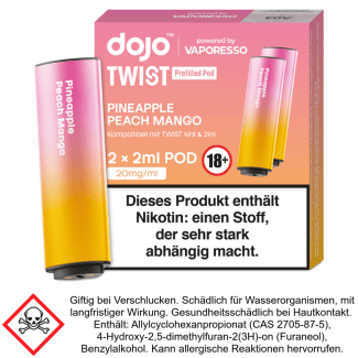 Vaporesso - Dojo - Twist Pod Pineapple Peach Mango 20 mg/ml (2 Stück pro Packung)
