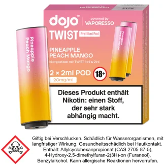 Vaporesso - Dojo - Twist Pod Pineapple Peach Mango 20 mg/ml (2 Stück pro Packung)