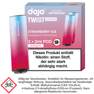 Vaporesso - Dojo - Twist Pod Strawberry Ice 20 mg/ml (2 Stück pro Packung)