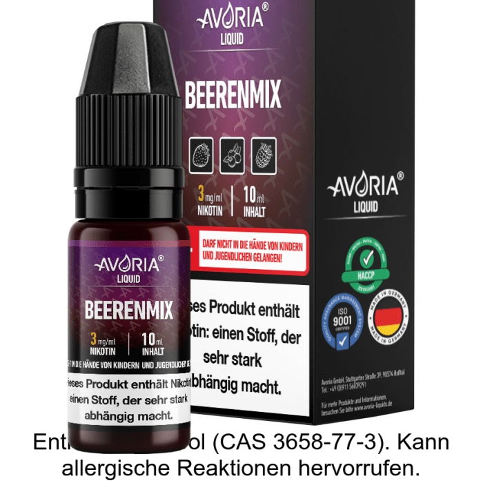 Avoria - Beerenmix E-Zigaretten Liquid 0 mg/ml