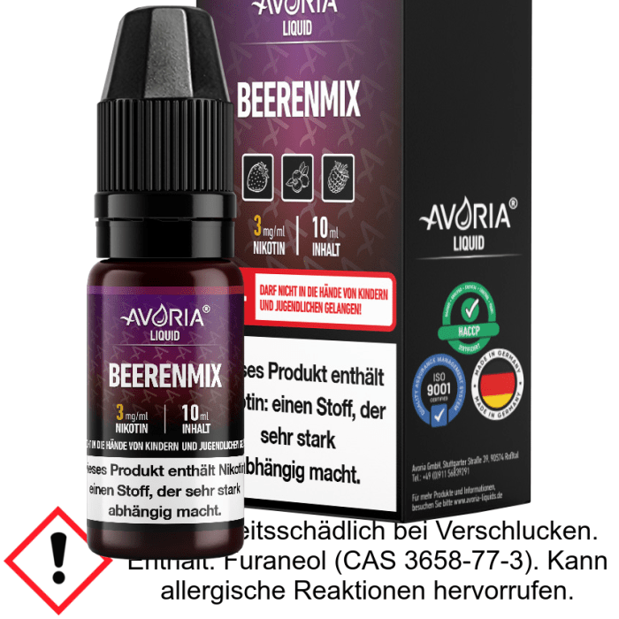 Avoria - Beerenmix E-Zigaretten Liquid 3 mg/ml