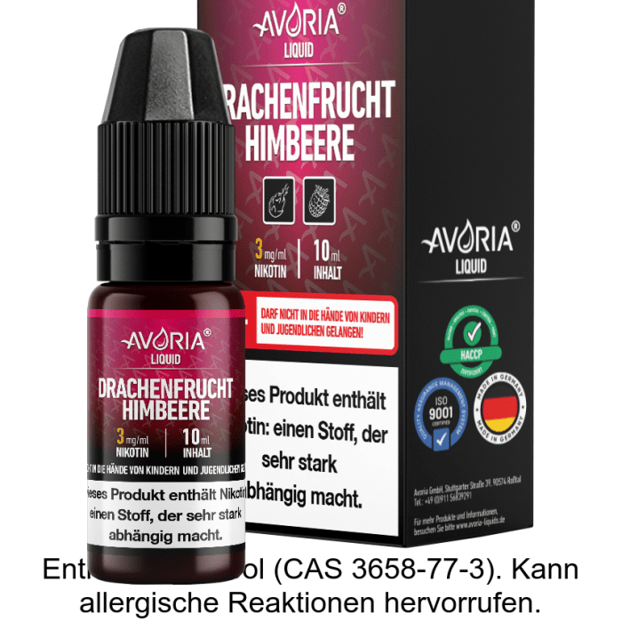 Avoria - Drachenfrucht-Himbeer E-Zigaretten Liquid 0 mg/ml