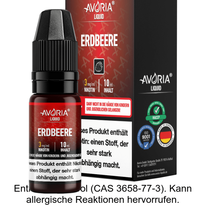 Avoria - Erdbeere E-Zigaretten Liquid 0 mg/ml