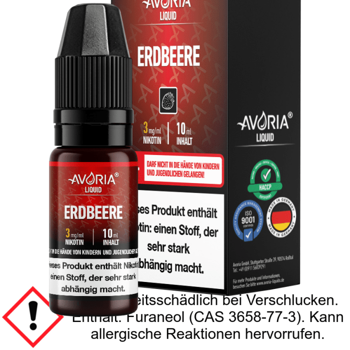 Avoria - Erdbeere E-Zigaretten Liquid 3 mg/ml