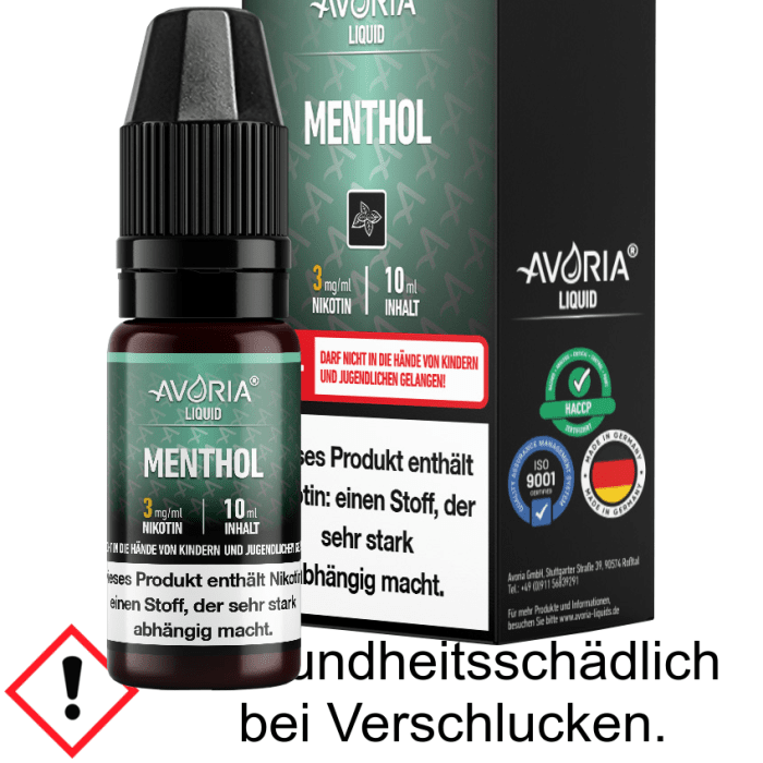 Avoria - Menthol E-Zigaretten Liquid 3 mg/ml