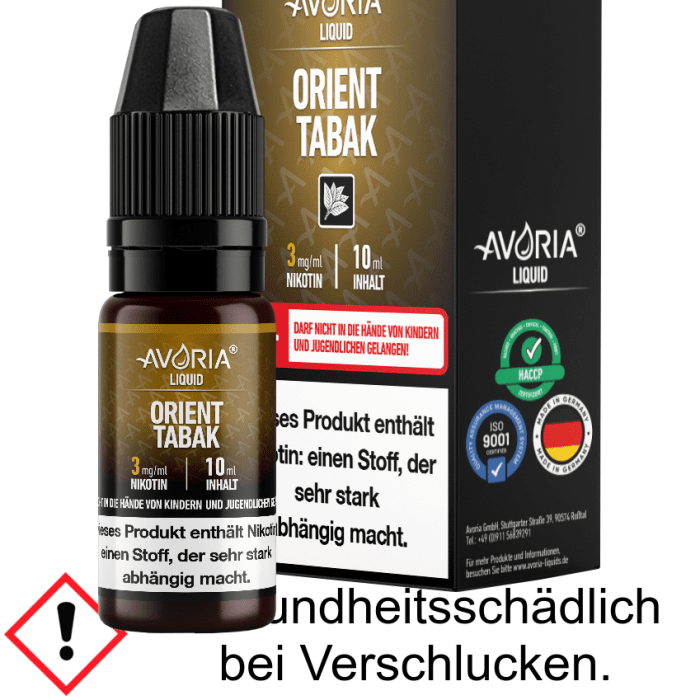Avoria - Orient Tabak E-Zigaretten Liquid 12 mg/ml
