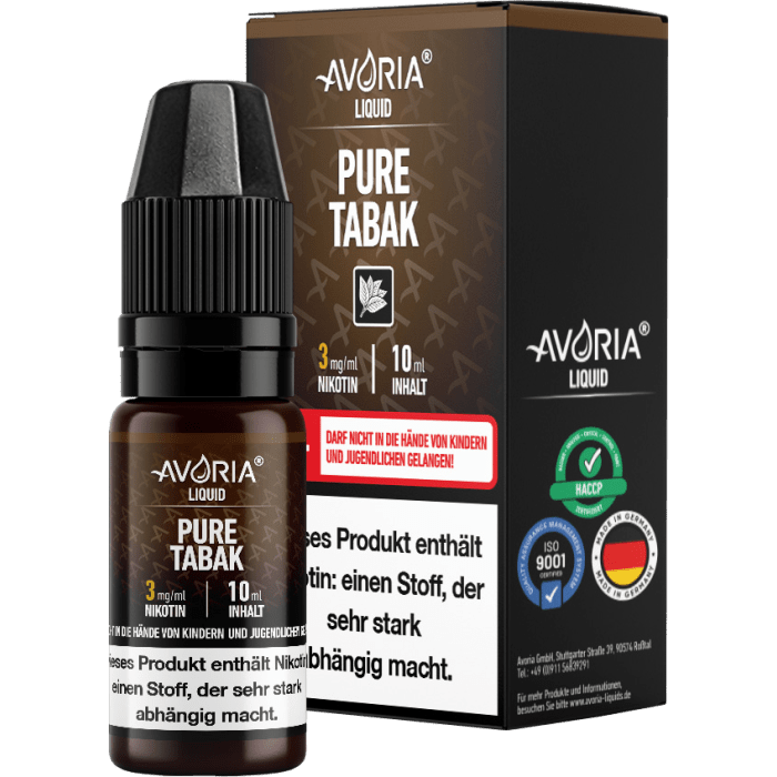 Avoria - Pure Tabak E-Zigaretten Liquid 0 mg/ml