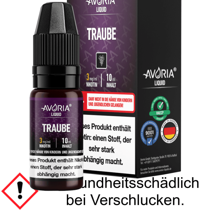 Avoria - Traube E-Zigaretten Liquid 3 mg/ml