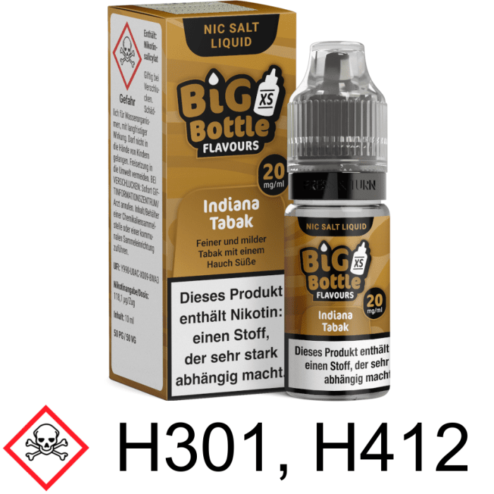Big Bottle - Indiana Tabak - Nikotinsalz Liquid 20 mg/ml