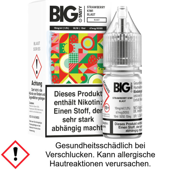 Big Tasty - Blast Series - Strawberry Kiwi Blast - Nikotinsalz Liquid 10 mg/ml