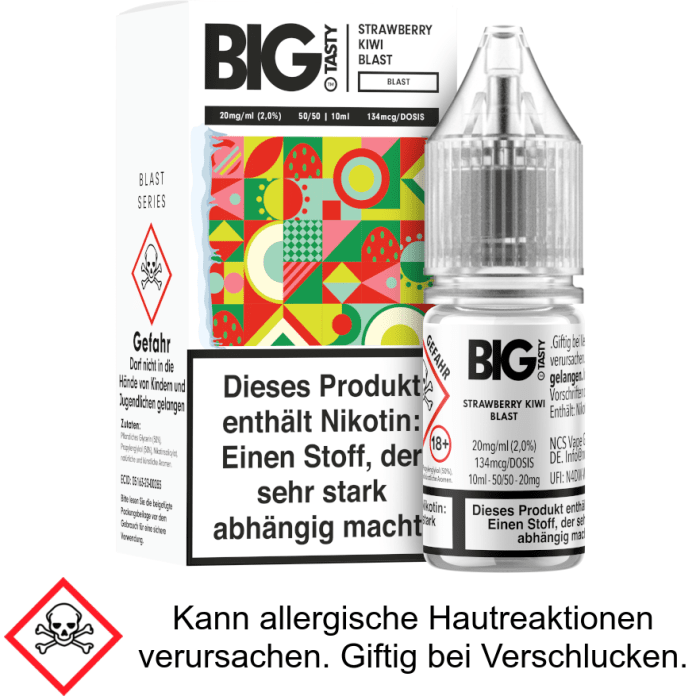 Big Tasty - Blast Series - Strawberry Kiwi Blast - Nikotinsalz Liquid 20 mg/ml