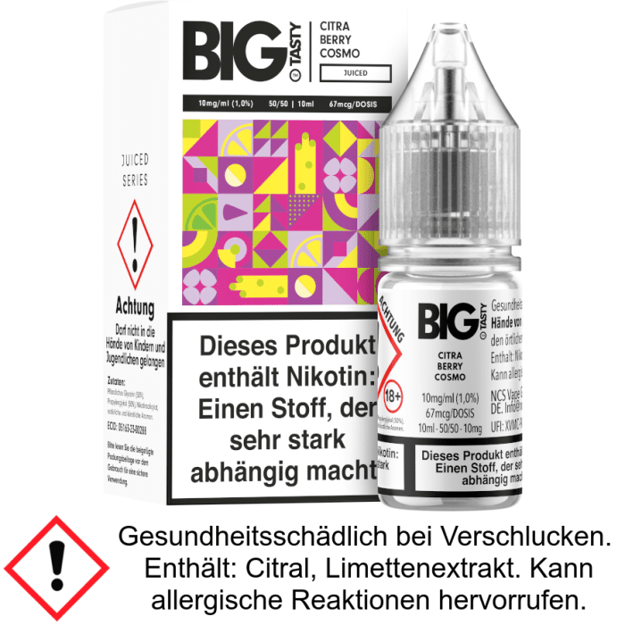 Big Tasty - Juiced Series - Citra Berry Cosmo - Nikotinsalz Liquid 10 mg/ml