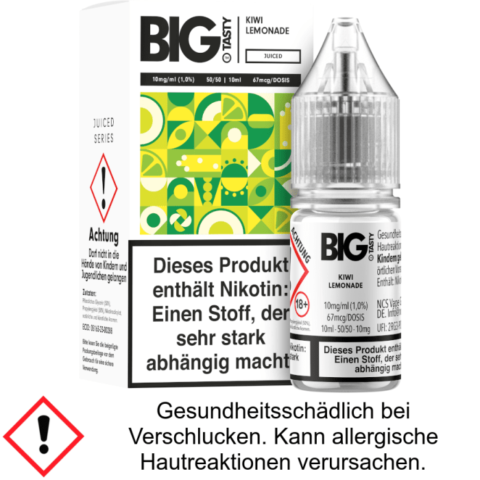 Big Tasty - Juiced Series - Kiwi Lemonade - Nikotinsalz Liquid 10 mg/ml