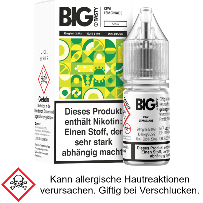 Big Tasty - Juiced Series - Kiwi Lemonade - Nikotinsalz Liquid 20 mg/ml