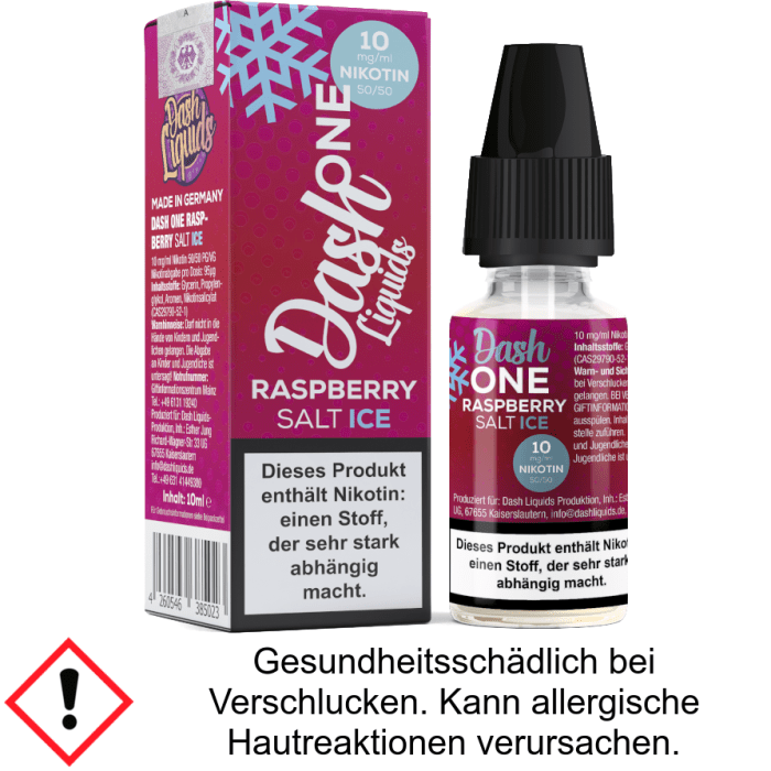 Dash Liquids - One - Raspberry Ice - Nikotinsalz Liquid 10 mg/ml