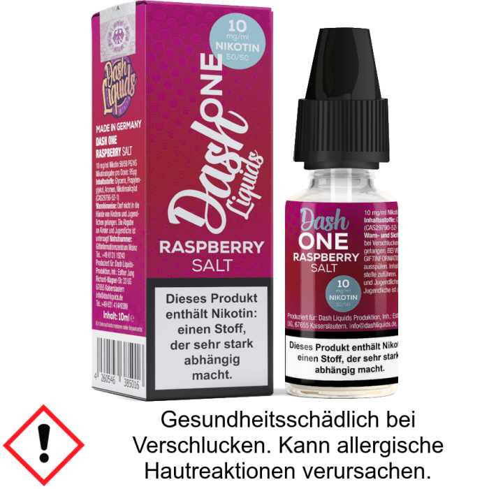 Dash Liquids - One - Raspberry - Nikotinsalz Liquid 10 mg/ml