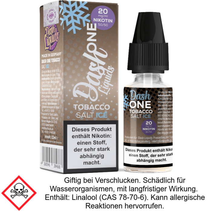 Dash Liquids - One - Tobacco Ice - Nikotinsalz Liquid 20 mg/ml