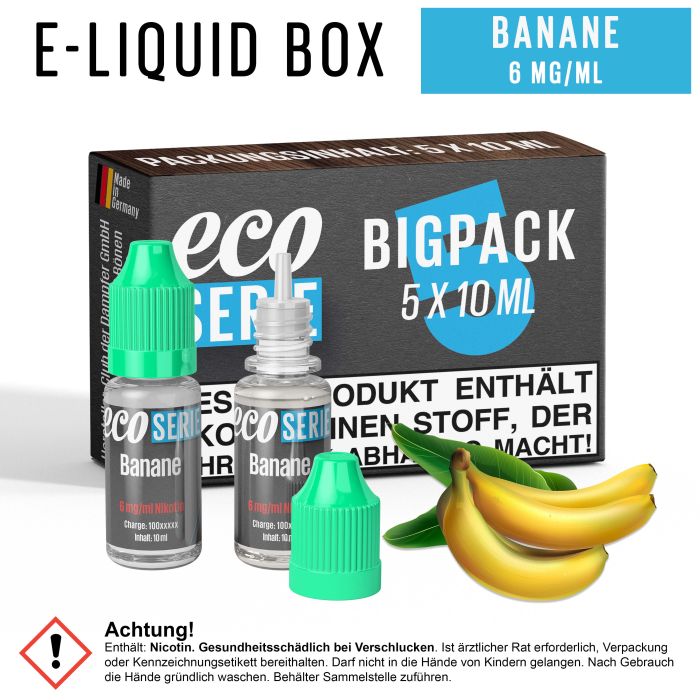 ECO-Liquids Banane (5x10 ml - 6 mg/ml Nikotin)