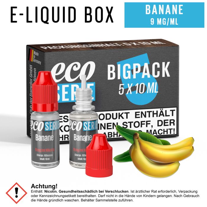 ECO-Liquids Banane (5x10 ml - 9 mg/ml Nikotin)