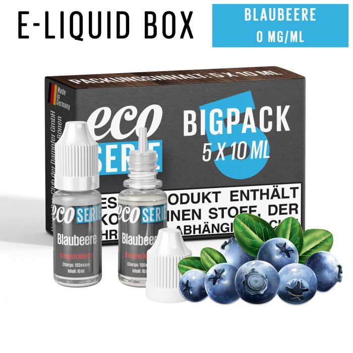 ECO-Liquids Blaubeere (5x10 ml - 0 mg/ml Nikotin)