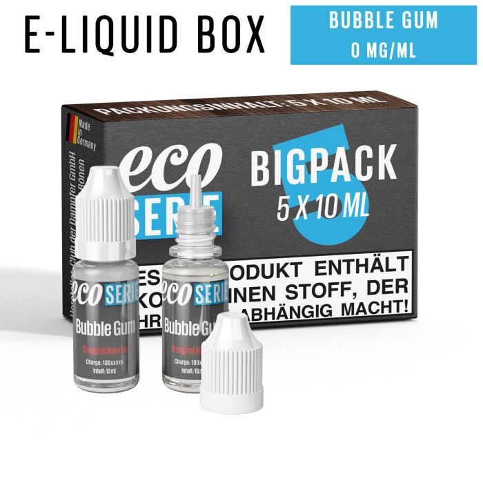 ECO-Liquids Bubble Gum (5x10 ml - 0 mg/ml Nikotin)