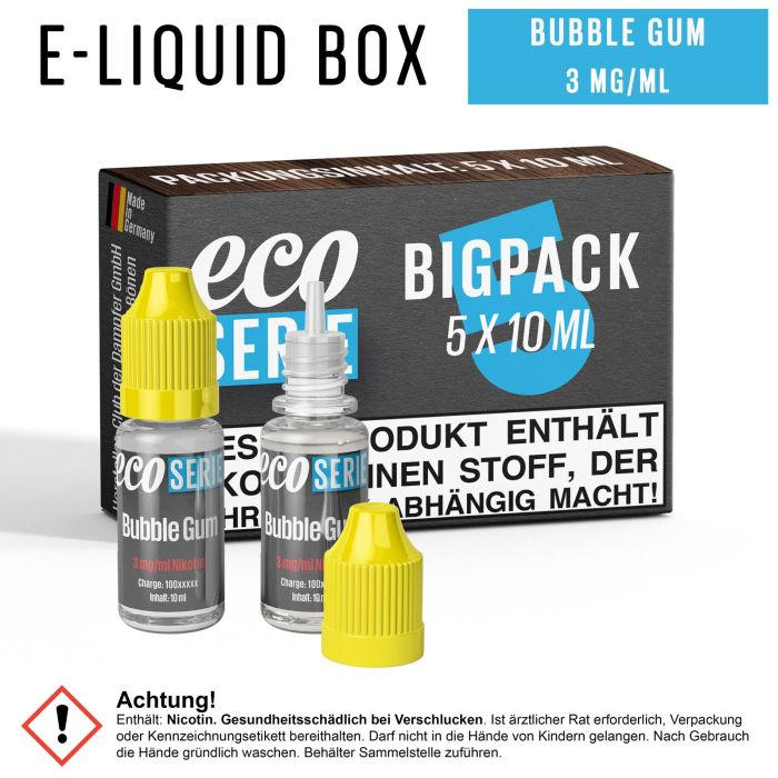 ECO-Liquids Bubble Gum (5x10 ml - 3 mg/ml Nikotin)