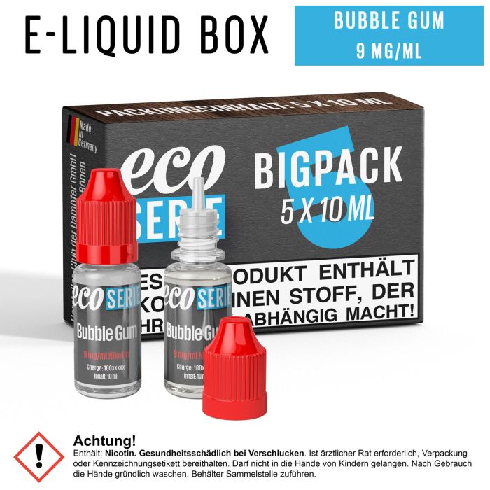 ECO-Liquids Bubble Gum (5x10 ml - 9 mg/ml Nikotin)