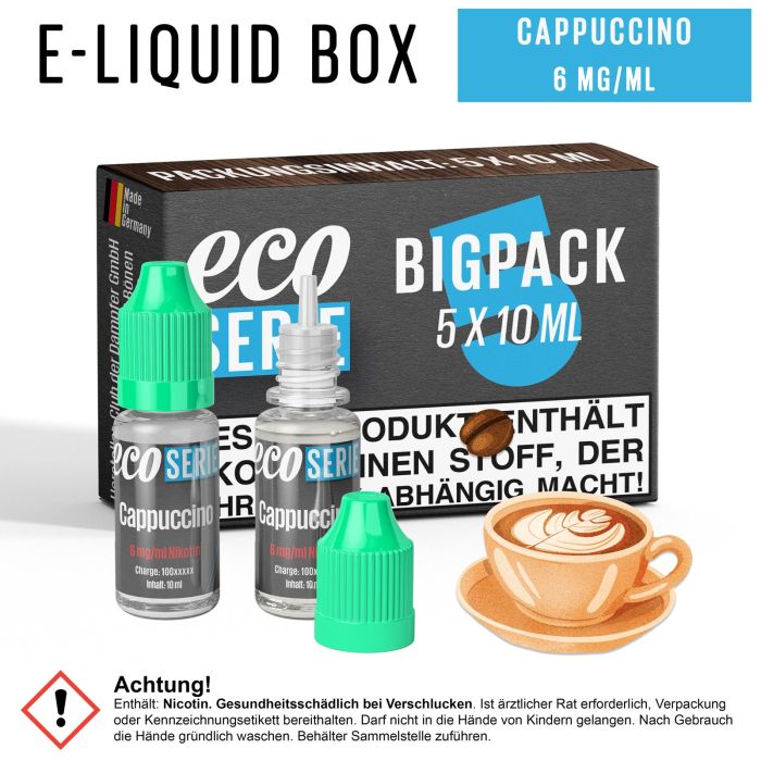ECO-Liquids Cappuccino (5x10 ml - 6 mg/ml Nikotin)