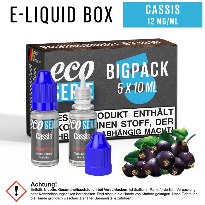 ECO-Liquids Cassis (5x10 ml - 12 mg/ml Nikotin)